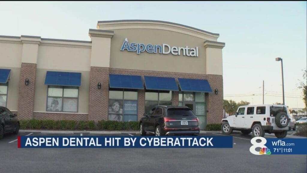 News report video showing Aspen Dental offices impacted by a cyberattack.