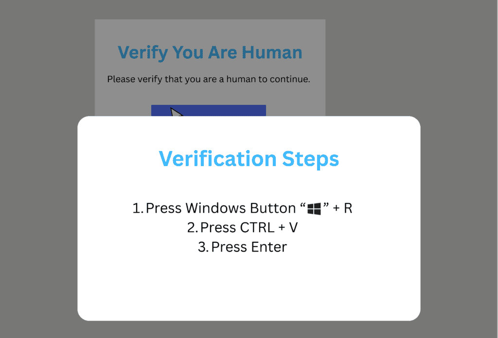 ClickFix attacks using fake verification steps to run a malicious command